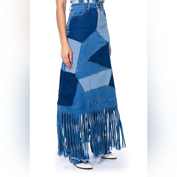 Akira Michelle Maxi Denim Skirt - Picture 2 of 8